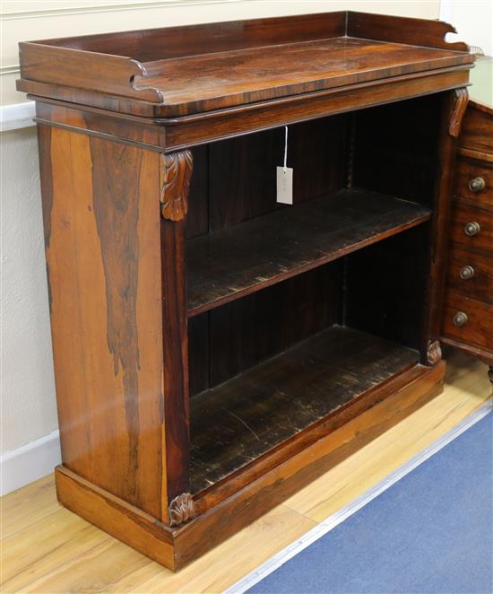 A William IV rosewood open bookcase
